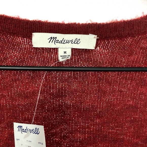 NWT Madewell Cozy Walker Cardigan Heather Scarlet - Picture 5 of 6